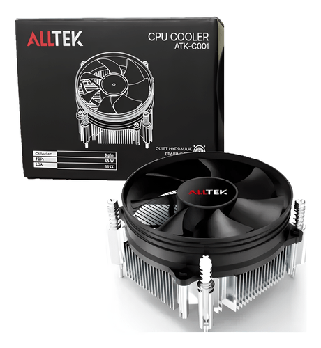 COOLER P/PROCESSADOR 65W LGA1155/1150/1151/1156/1200 ATK-C001