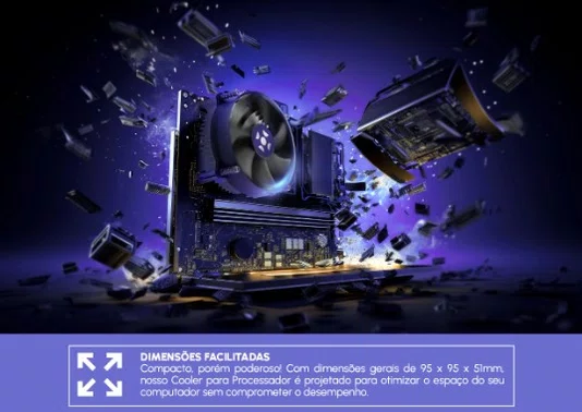 Cooler P/Processador Intel LGA1150/1151/1155/1156 Fortrek FK215P