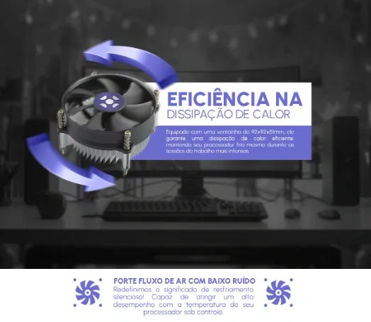 Cooler P/Processador Intel LGA1150/1151/1155/1156 Fortrek FK215P