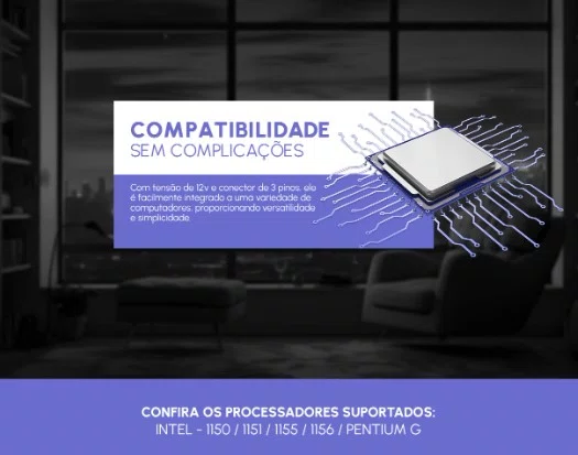 Cooler P/Processador Intel LGA1150/1151/1155/1156 Fortrek FK215P