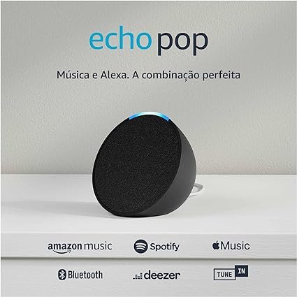 Echo Pop Com Alexa Smart Speaker Som Envolvente Azul - AMAZON