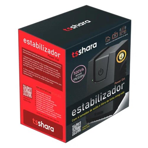 Estabilizador 500Va E-BIV/S-115 Powerst 9116 Preto - Ts Shara