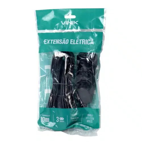 EXTENSAO ELETRICA 3 TOMADAS PL 2X0,75 10M PRETA