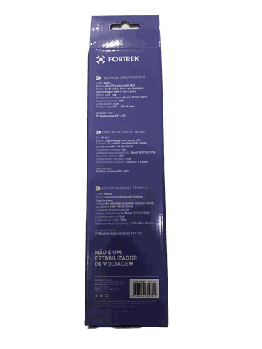 FILTRO DE LINHA 6 TOMADAS 1M PST-101 PRETO