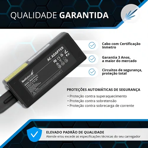 Fonte Comp. p/ Notebook Positivo 12V 3A 36W 3.0x1.1mm BestBattery
