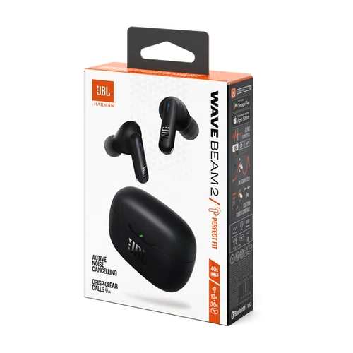 Fone de Ouvido Bluetooth Wave Beam 2 com Cancelamento de Ruído – Preto
