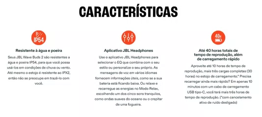 Fone De Ouvido Bluetooth JBL Wave Buds 2 Canc.Ruído Branco