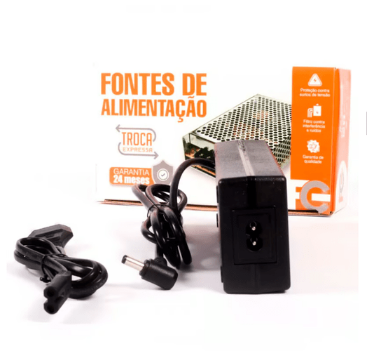 Fonte 12V 5A Bivolt FC1205EN Plug P4 para CFTV e LED