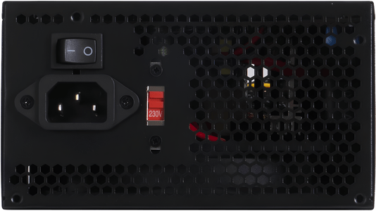 Fonte ATX 500W Fortrek Crusader, Bivolt Manual, Ventoinha 120mm – Preto/Vermelho