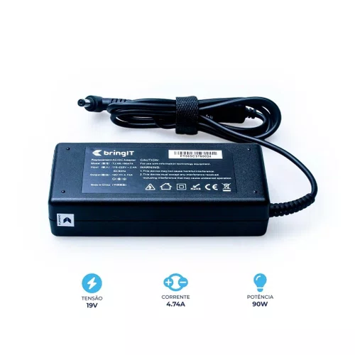 Fonte Comp. p/ Notebook Acer 19V 4.74A 5.5x1.7mm BringIT FT003