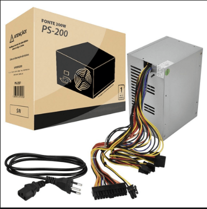 FONTE P/GABINETE ATX 200W 20/24P PS-200V4