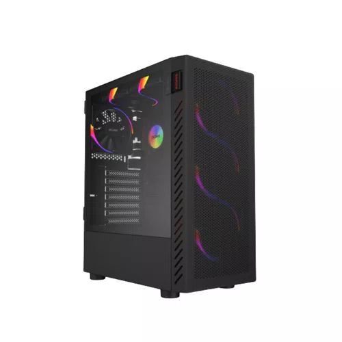 GABINETE GAMER BOLTER BLACK VULCAN - LATERAL EM VIDRO - PCYES - GBBVPBR