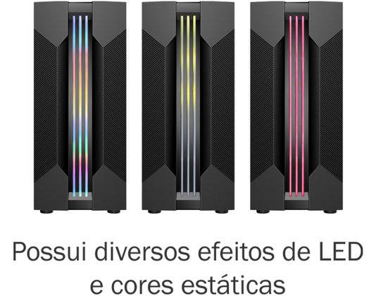 Gabinete Gamer CG-01A9 Bifrost 6 Led Rgb Preto CG01A9RH001 - KMEX