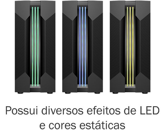 Gabinete Gamer CG-01A9 Bifrost 6 Led Rgb Preto CG01A9RH001 - KMEX