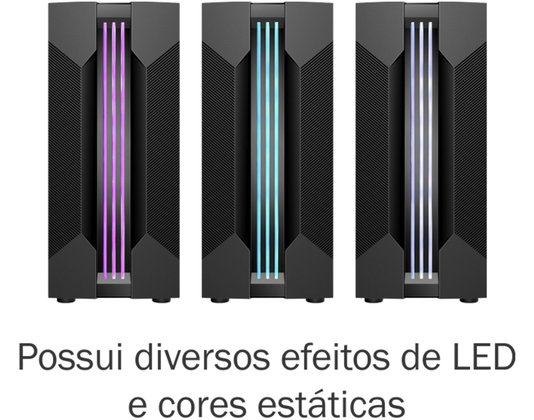 Gabinete Gamer CG-01A9 Bifrost 6 Led Rgb Preto CG01A9RH001 - KMEX