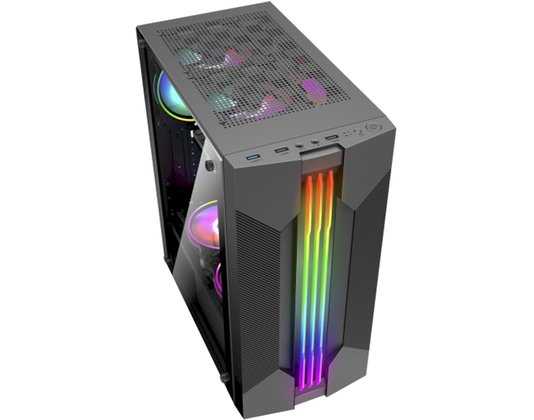 Gabinete Gamer CG-01A9 Bifrost 6 Led Rgb Preto CG01A9RH001 - KMEX