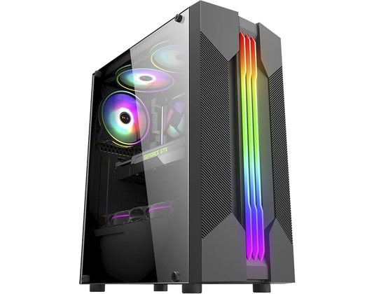 Gabinete Gamer CG-01A9 Bifrost 6 Led Rgb Preto CG01A9RH001 - KMEX