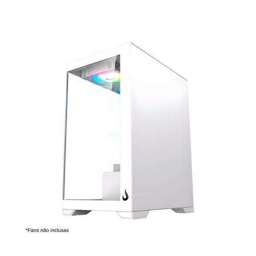 Gabinete Gamer Crystal Glass Mid Tower USB 2.0 + 3.0 S/Fan Branco Rise Mode RM-CA-CY-01-FW