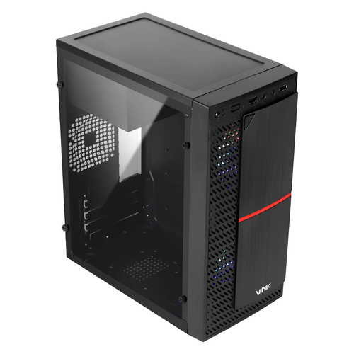 GABINETE GAMER LATERAL ACRILICO C/2 FANS PLATE GGPACBK PRETO