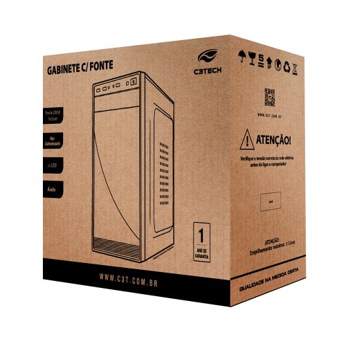 Gabinete Micro ATX C/Fonte 200W MT-31BK Preto - C3TECH