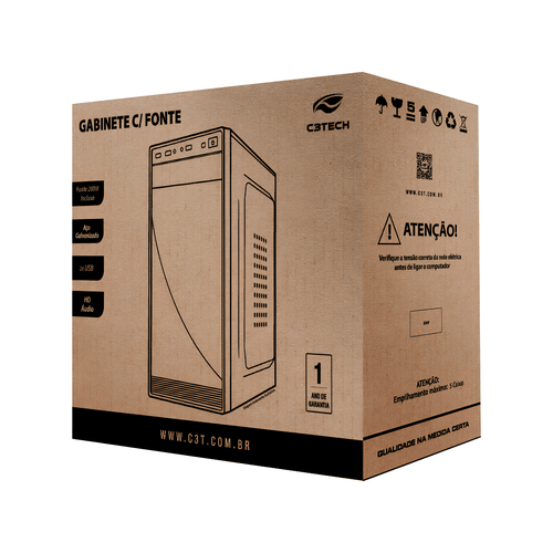 GABINETE MICRO-ATX C/FONTE 200W MT35BK  PRETO