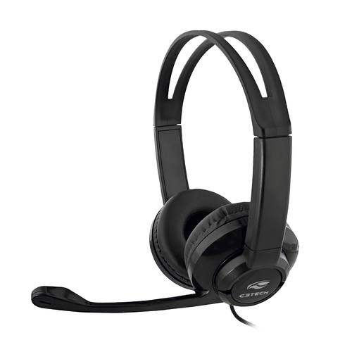Headset PH-120BK, Conexão 2xP2 3,5mm, Cabo 1,8m, Microfone Integrado – Preto