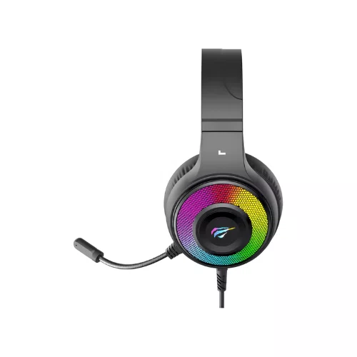Headset Gamer Havit H2042D Preto com RGB, Conexão 2x P2, Microfone Ajustável e Som Estéreo de Alta Qualidade