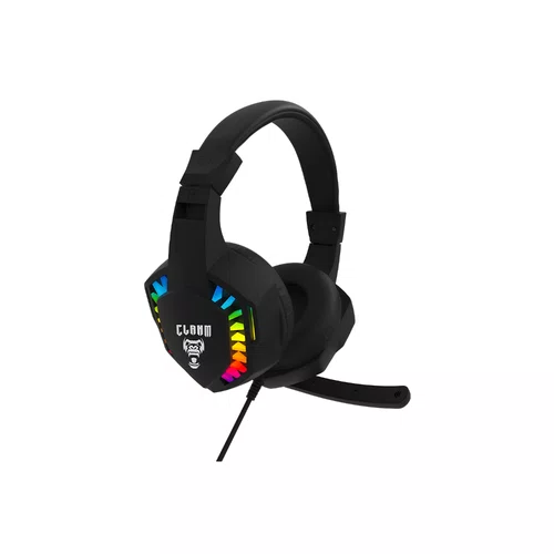 Headset Gamer Clanm Night Seek LED Rainbow 2xP2 1,75m Preto