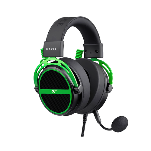 Headset Gamer H2030E, P3 3,5mm, Microfone Destacável, Som Imersivo, Compatível com PS4/PS5/Xbox – Preto/Verde