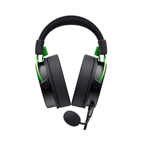 Headset Gamer H2030E, P3 3,5mm, Microfone Destacável, Som Imersivo, Compatível com PS4/PS5/Xbox – Preto/Verde