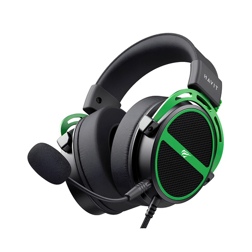 Headset Gamer H2030E, P3 3,5mm, Microfone Destacável, Som Imersivo, Compatível com PS4/PS5/Xbox – Preto/Verde