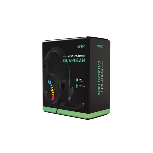 Headset Gamer P2 1,9m Guardian Preto LED Rainbow Vinik VKHSGGDP