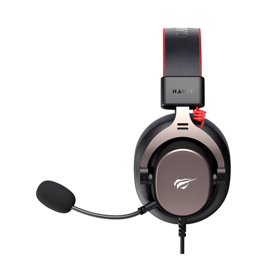 Headset Gamer Havit H2015E Preto/Ochre com Microfone Destacável P3, Cabo 2,1m e Som Estéreo de Alta Qualidade