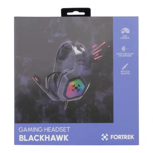 Headset Gamer P3 2,2M Fortrek Black Hawk RGB Preto 70530