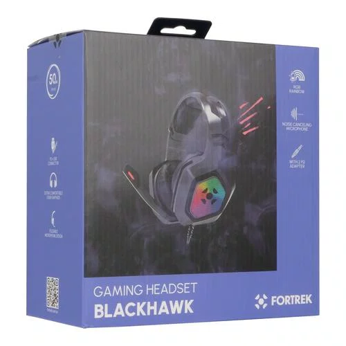 Headset Gamer P3 2,2M Fortrek Black Hawk RGB Preto 70530