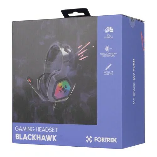 Headset Gamer P3 2,2M Fortrek Black Hawk RGB Preto 70530