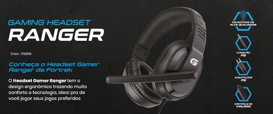 HEADSET GAMER P3 RANGER PRETO