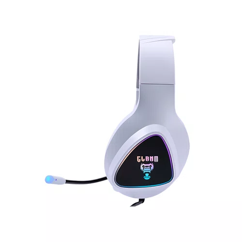 Headset Gamer USB 2M Clanm Snow Mount Branco RGB Running 7.1 Virtual