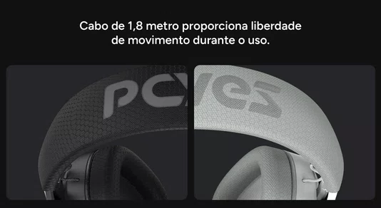 Headset Gamer USB Surround Nowy Black Vulcan RGB Microfone Destacável PCYES HGNW40BV
