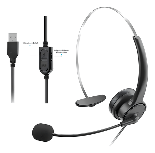 HEADSET USB 1,6M CORP UNO VK400 PRETO