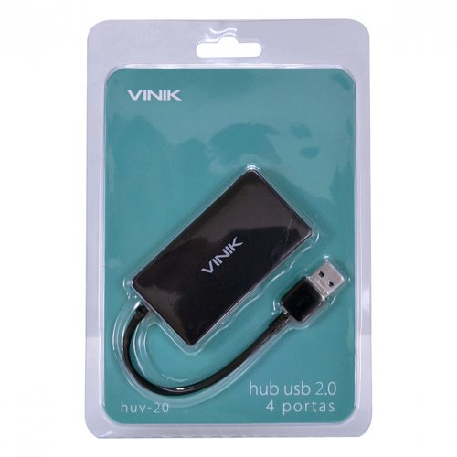 Hub USB 2.0 4 Portas HUV-20 Preto - Vinik