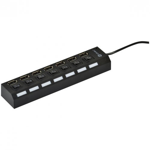 Hub USB 2.0 7 Portas Com Chave Preto HUV-40 - Vinik