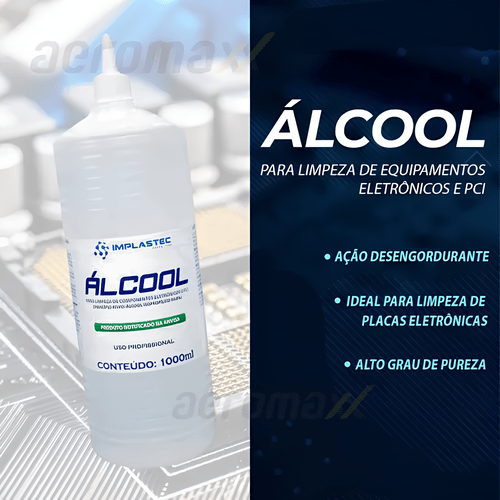 ISOPROPANOL P/LIMPEZA DE ELETRONICOS (PCI) 1 LITRO IMPLASTEC