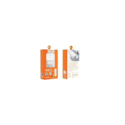 KIT CARREGADOR TURBO + CABO  USB-C 20W, PD + QC 3.0 KD-106C