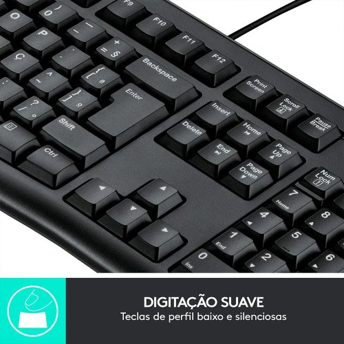 Kit Teclado E Mouse Com Fio MK120 Preto - LOGITECH