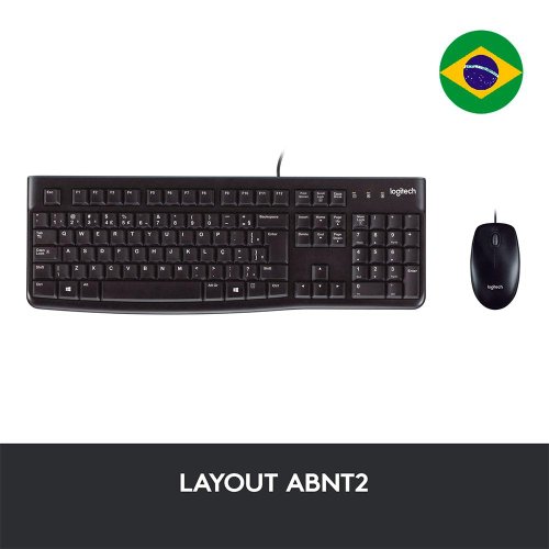 Kit Teclado E Mouse Com Fio MK120 Preto - LOGITECH