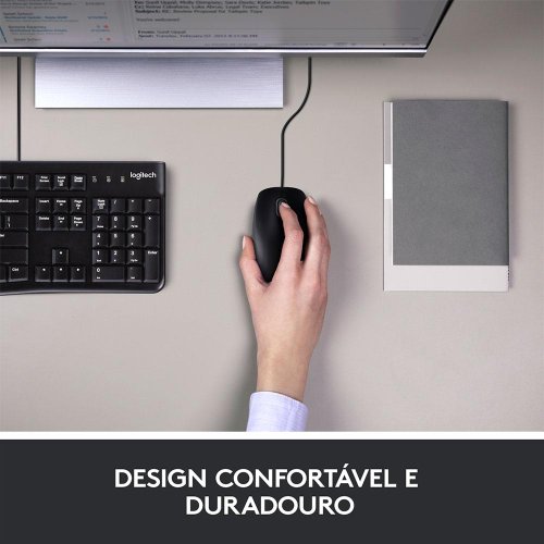 Kit Teclado E Mouse Com Fio MK120 Preto - LOGITECH