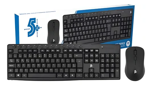 Kit Teclado e Mouse Sem Fio 2.4GHz Office 015-0079 Preto