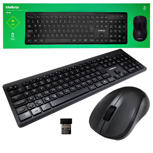 KIT TECLADO E MOUSE SEM FIO CSI50 PRETO