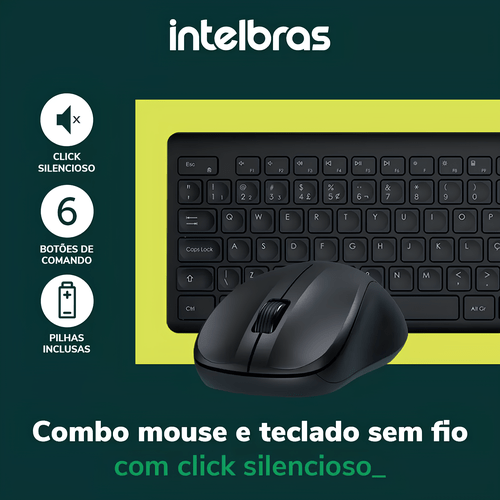 KIT TECLADO E MOUSE SEM FIO CSI50 PRETO